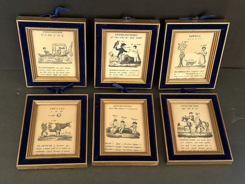 Six Framed Miniature 1826 Children's Engravings