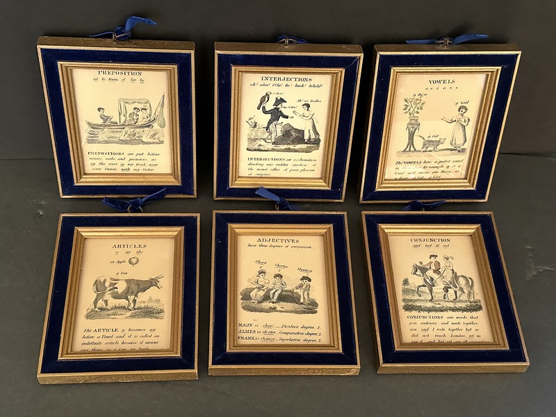 Six Framed Miniature 1826 Children's Engravings