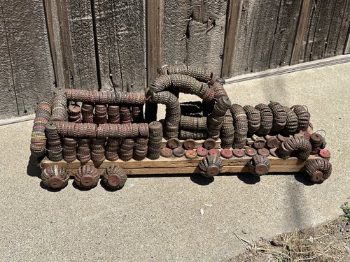 Americana Folk Art Bottle Cap Train and Tender