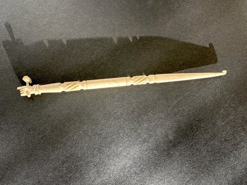 Antique Carved Bone Sailorwork W Hand Crochet Hook