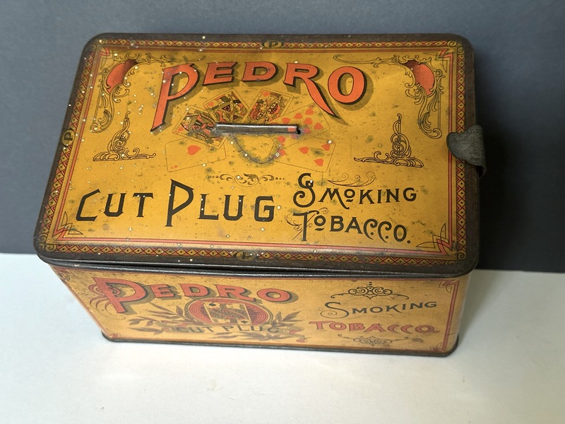 1910 Pedro Cut Plug Lunchpail Tobacco Tin