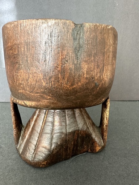 Ancient Native American Well Used Wood Mortar