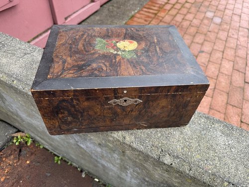Vermont 1870 Grain Painted Fruits Wood Vanity Box