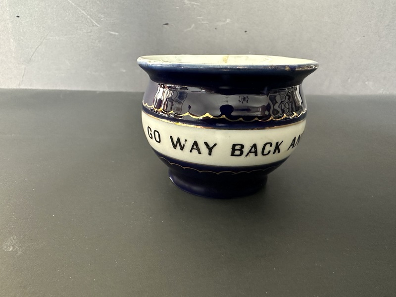 Small Mini Glazed Pottery Chamber Pot Whimsy Piece