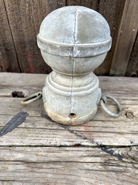 Antique Two Horse Hitching Post With Old Paint