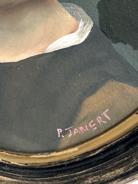 Paul Janert Tempera Portrait of Boy with Cap