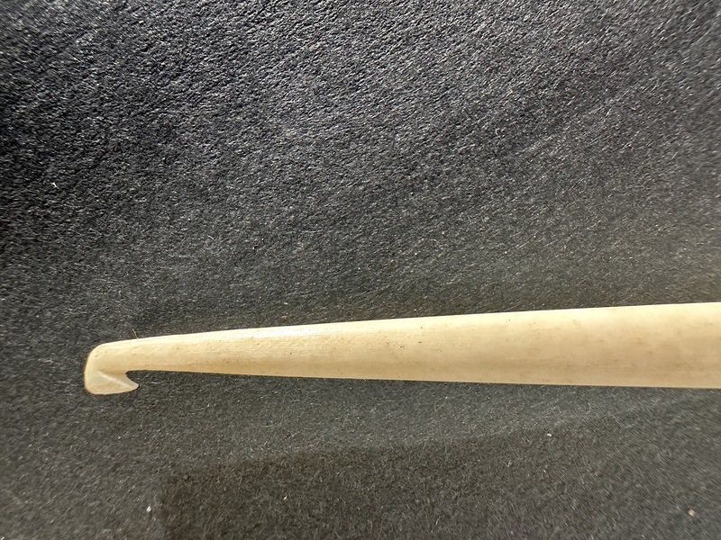 Antique Carved Bone Sailorwork W Hand Crochet Hook