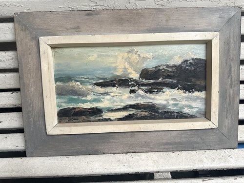 Syd J Browne Maine Coast Framed Oil Painting