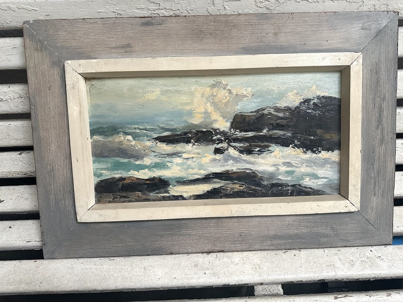 Syd J Browne Maine Coast Framed Oil Painting