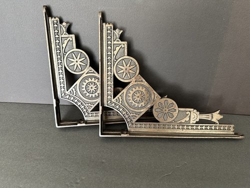 Pair of Ornamental Cast Iron Shelf Brackets C 1870