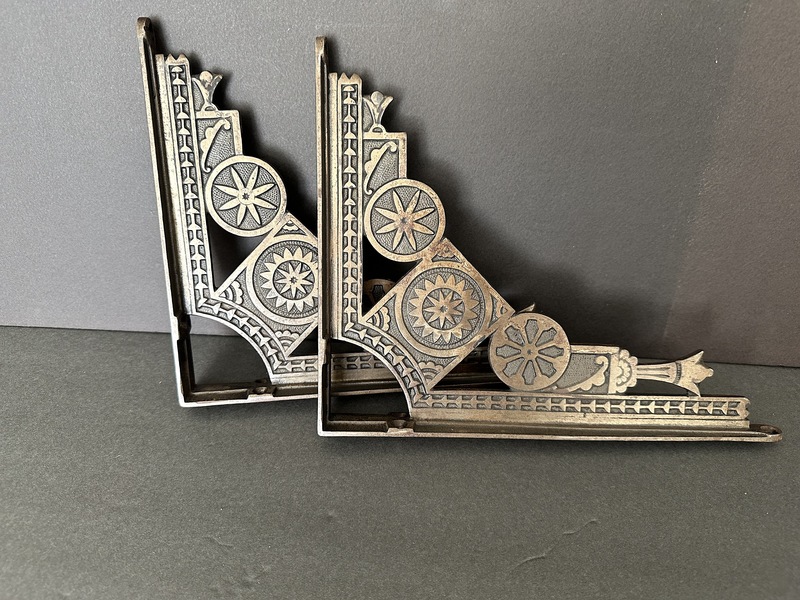 Pair of Ornamental Cast Iron Shelf Brackets C 1870