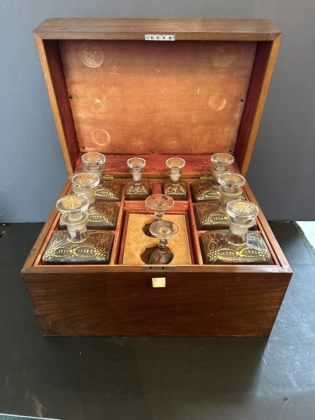18th C Marine Ship Captains Spirits Service Chest