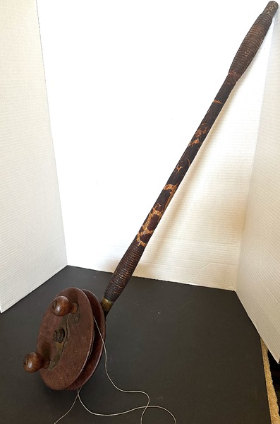 1880s Wood Fishing Rod and Reel Great Surface