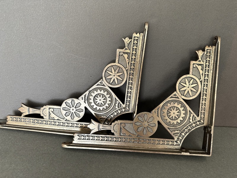 Pair of Ornamental Cast Iron Shelf Brackets C 1870