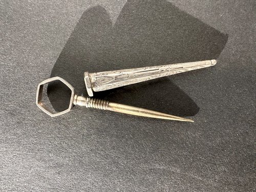 Antique Cased Silver Chatelaine Sewing Awl