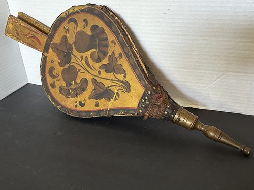 Fine 19th C US Paint Decorated Fireplace Bellows