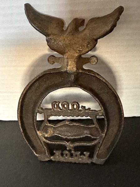 1880s Cast Iron Good Luck Trivet