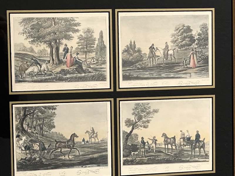 Set of Carle Vernet Equestrian Framed Lithos 19th