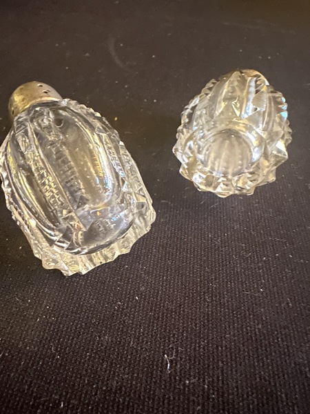 Two Different Crystal Sterling Capped Table Salts