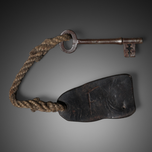 19th c. Key & Leather Fob