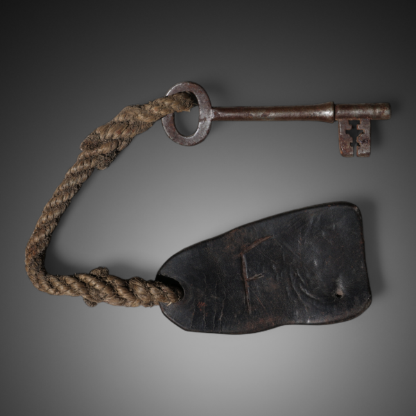 19th c. Key & Leather Fob