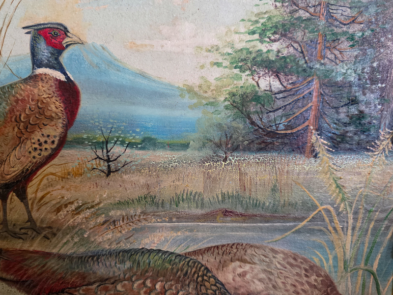 Early 20th c. Pheasants Painting