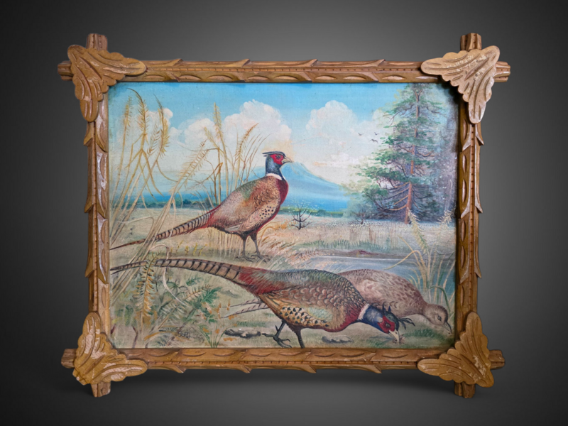 Early 20th c. Pheasants Painting