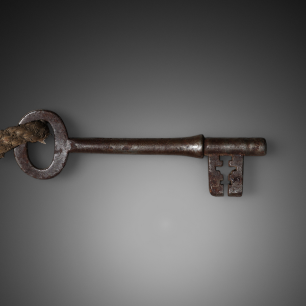 19th c. Key & Leather Fob