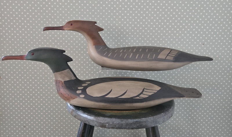 Pair of Merganser Decoys by Bob Biddle