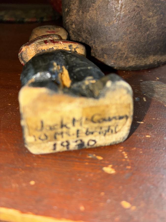 Old Hand Carved Boy Figure