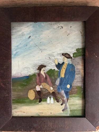 Benjaman Franklin Reverse Painting on Glass
