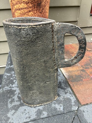 Early 18th C Leather Tankard