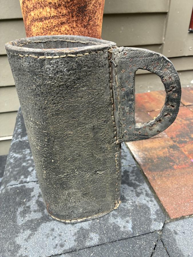 Early 18th C Leather Tankard