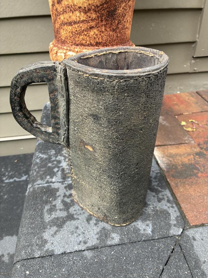 Early 18th C Leather Tankard