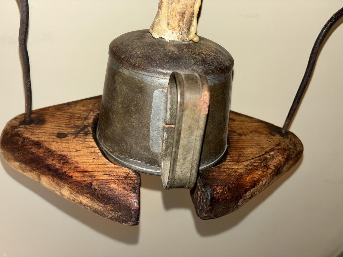 Early Make-Do Hanging Candle Holder