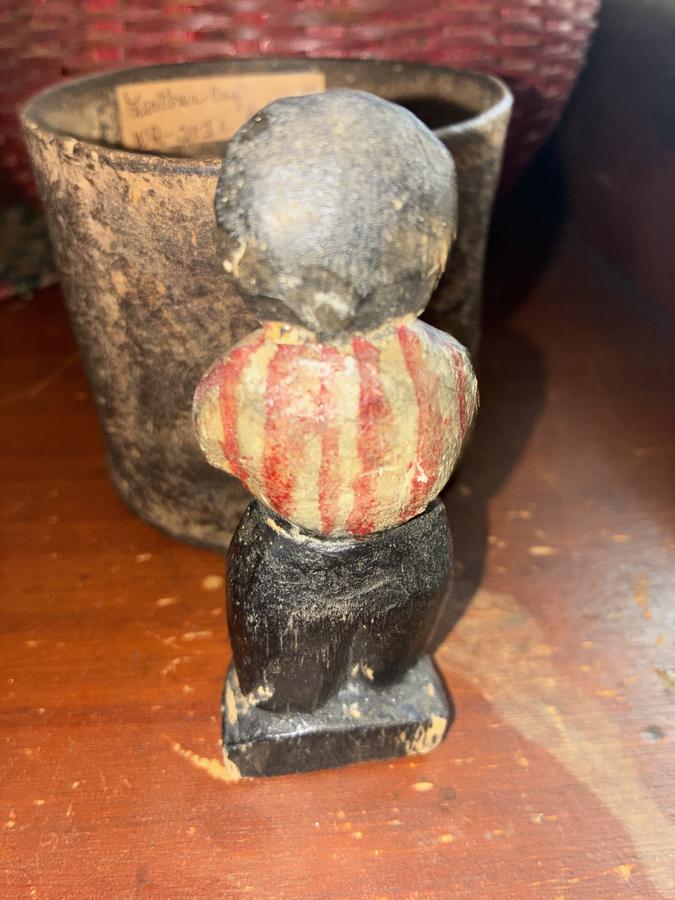 Old Hand Carved Boy Figure