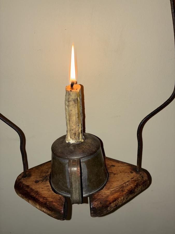 Early Make-Do Hanging Candle Holder