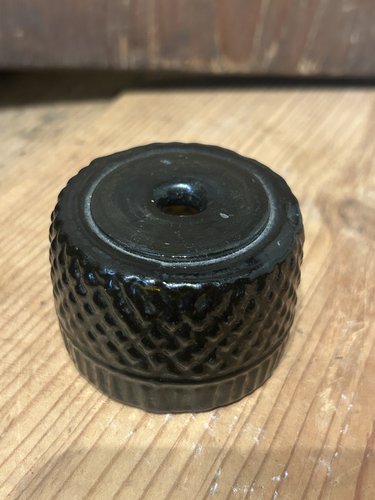 Blown 3 Mold Geometric Inkwell with Pontil