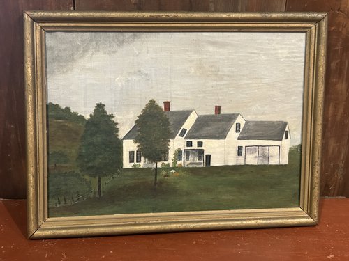Late 19th c. Farm House Painting