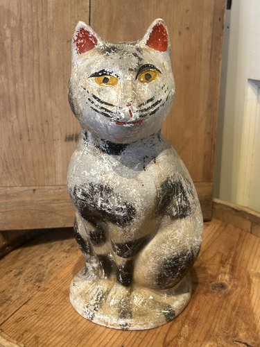19th c. chalkware cat