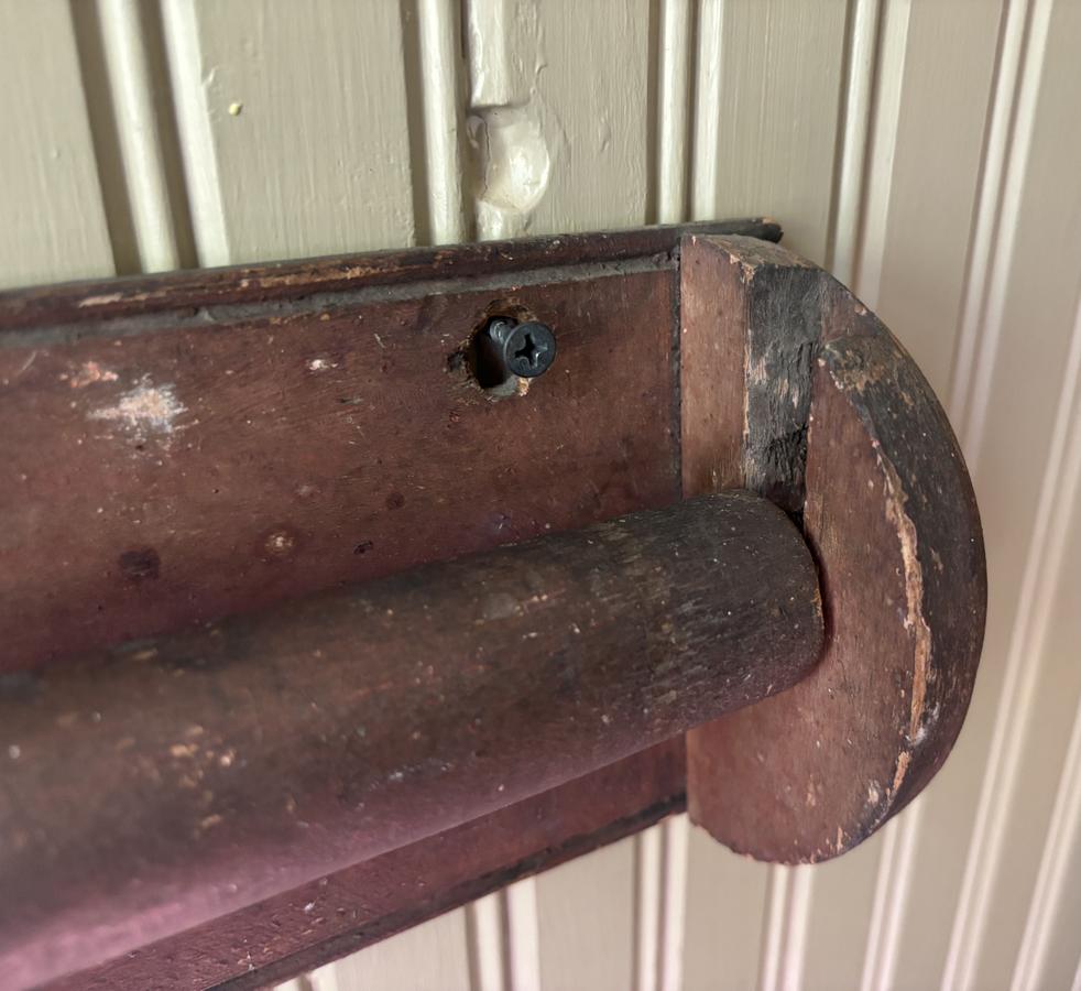 19th Century Towel Rack In Original Red