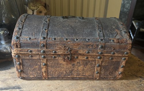 Early 1800s Leather Document Box
