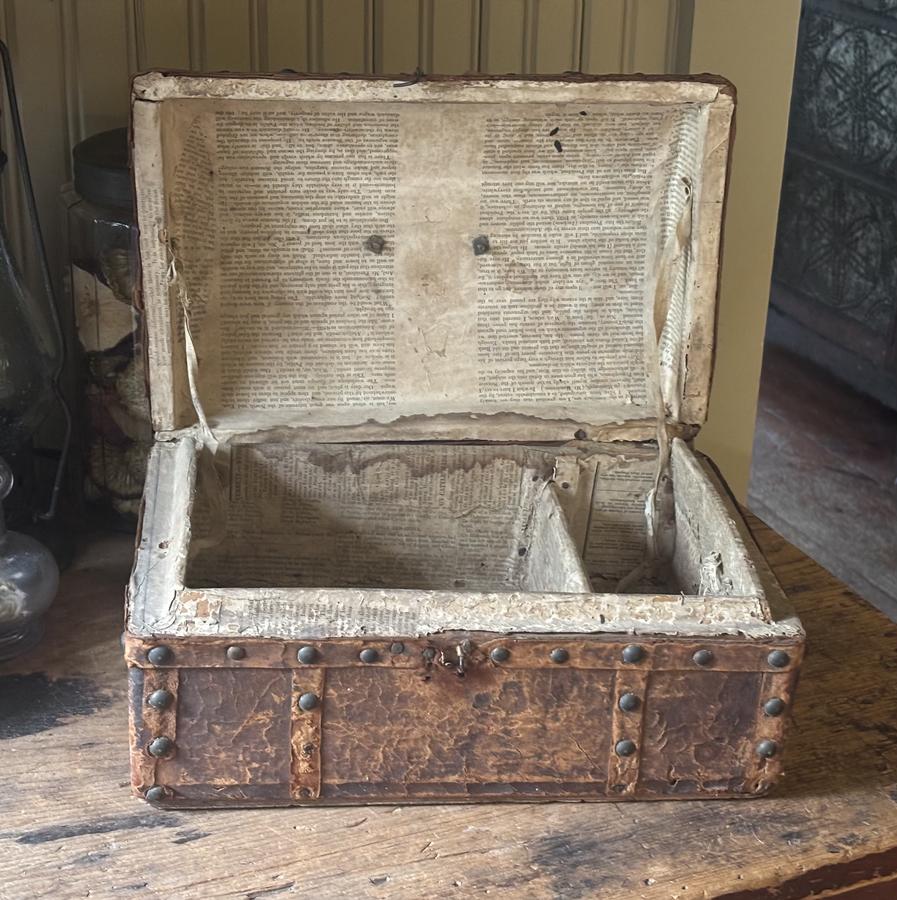 Early 1800s Leather Document Box