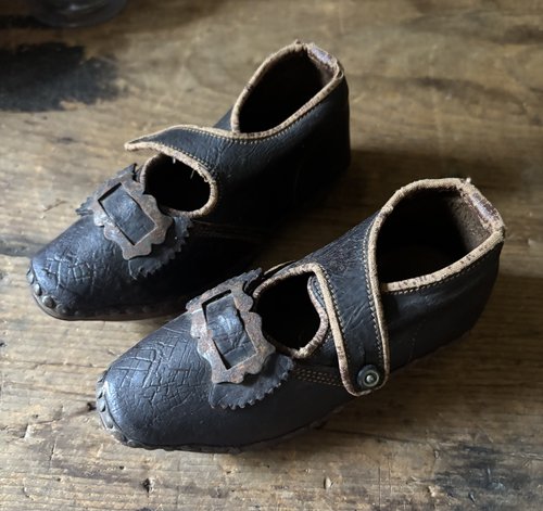 Early Pair Of Lancaster Pa. Wooden Child’s Shoes