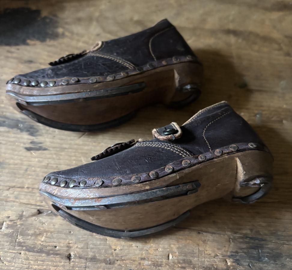 Early Pair Of Lancaster Pa. Wooden Child’s Shoes